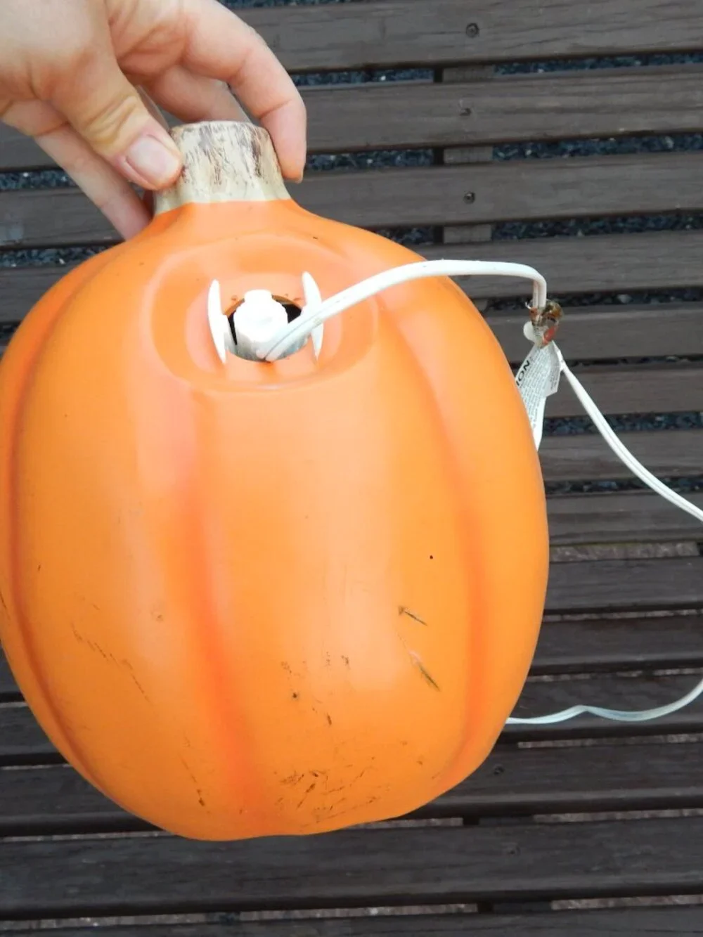 Blow Mold Plastic Pumpkin Halloween Light Up Jack-O-Lantern 9” RIP